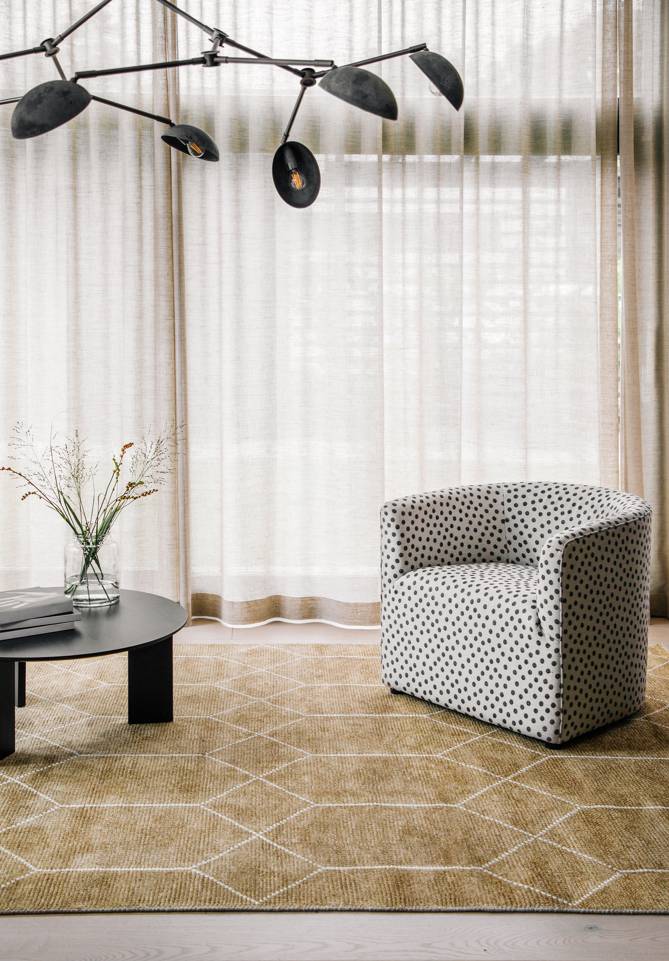 White  bamboo silk handloom -  Carpet in a living room.