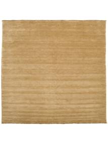 Handloom Fringes 250X250 Μεγάλο Μπεζ Μονόχρωμο Τετράγωνο Χαλι Μαλλινο