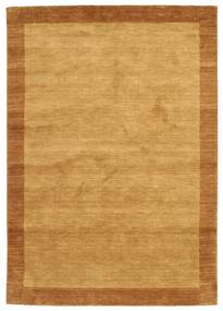  Plain (Single Colored) Handloom Frame Rug - Gold 160X230 Wool