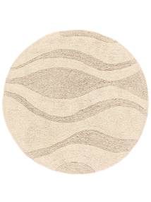 Breeze Bath Mat Round Ø 70 Cream Beige Cotton Washable