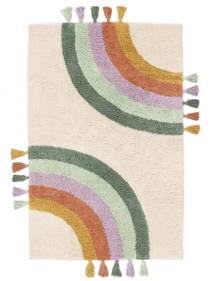  Playful Motif Washable Kids Rug Small Rainbow - Off White/Multicolor 100X160 Cotton