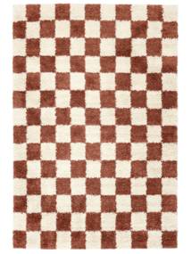  Shaggy Rug Checkered Chessie Rust Red/Off White