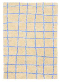  Χαλι Shaggy Grid - Μπεζ/Μπλε 200X300 Σε Μοντέρνο Στυλ
