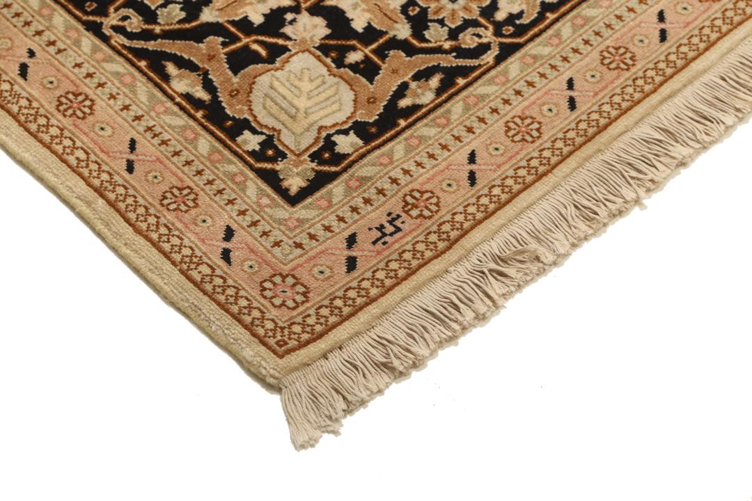 Tabriz 50 Raj rug from the Middle East in beige and black tones