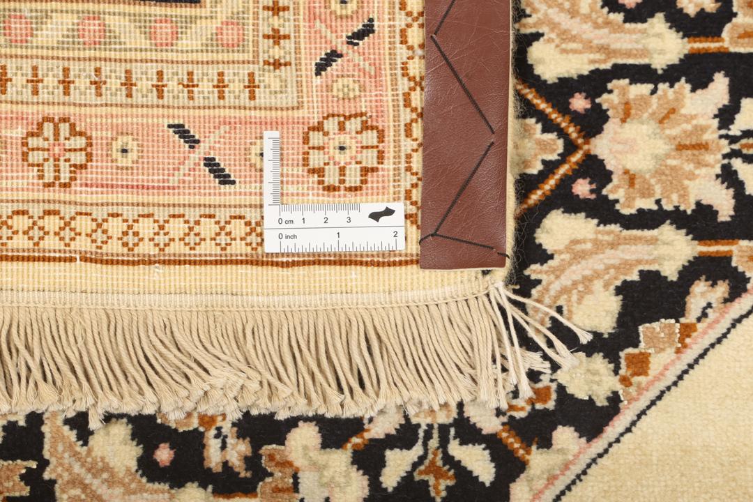 Tabriz 50 Raj rug from the Middle East in beige and black tones