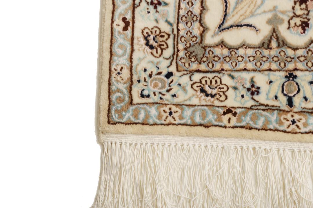 Håndknyttet Nain 6La Habibian-tæppe med beige bund og blomstermotiver