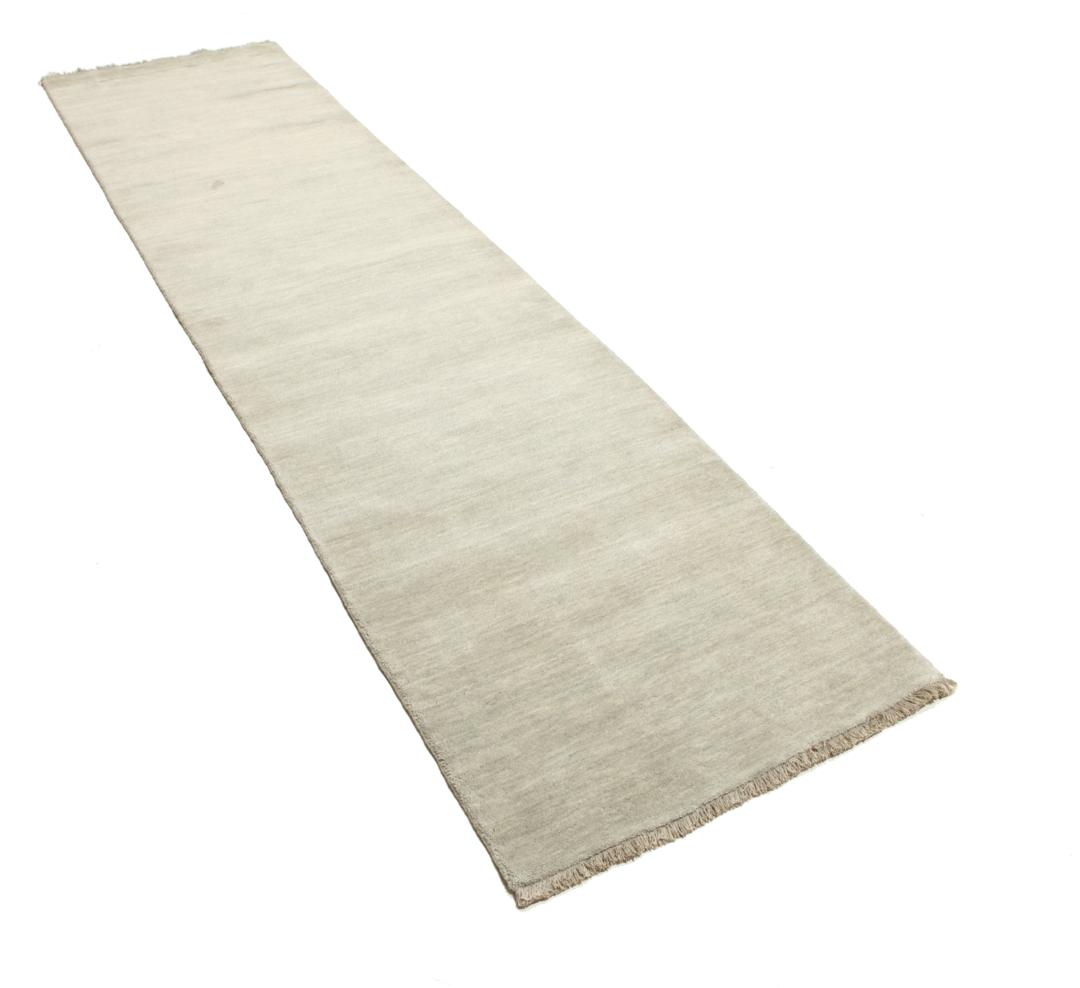 Handloom Fringes light green and grey runner rug