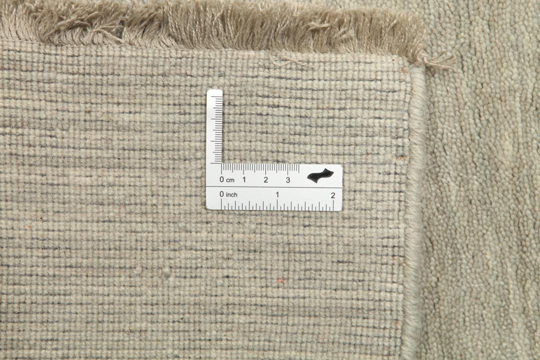Handloom Fringes light green and grey runner rug