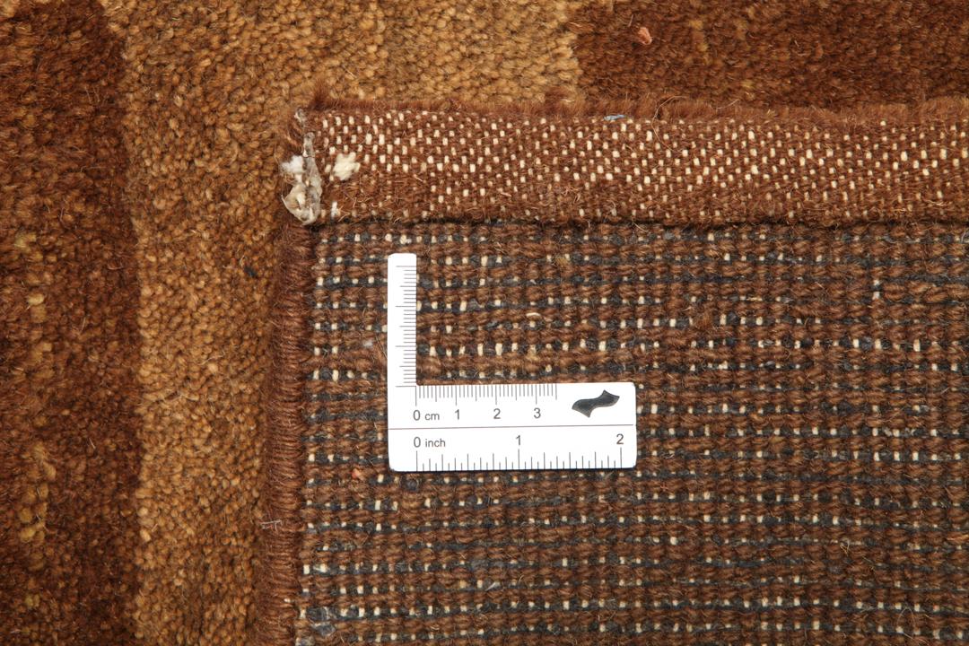 Handmade brown Indian Gabbeh Indo Fine wool rug