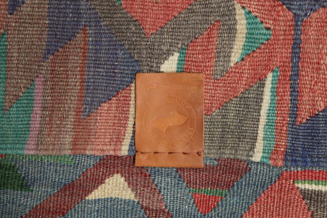 Vintage handgeweven Turks kelimkleed in veelkleurig