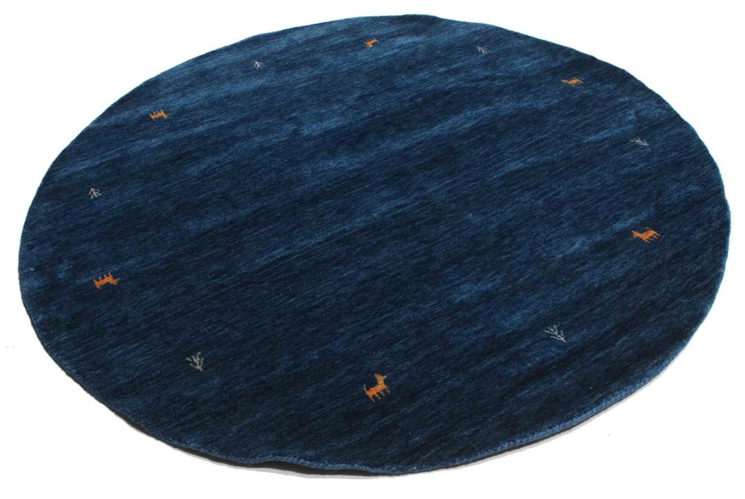 Rugvista premium - Gabbeh loom Two Lines - Dark Blue 200 x 200 cm Wool ...