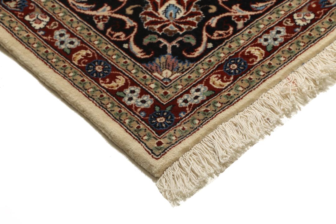 Een groot rechthoekig handgeknoopt Yazd-tapijt uit het Midden-Oosten met een veelkleurig tuinpaneelontwerp