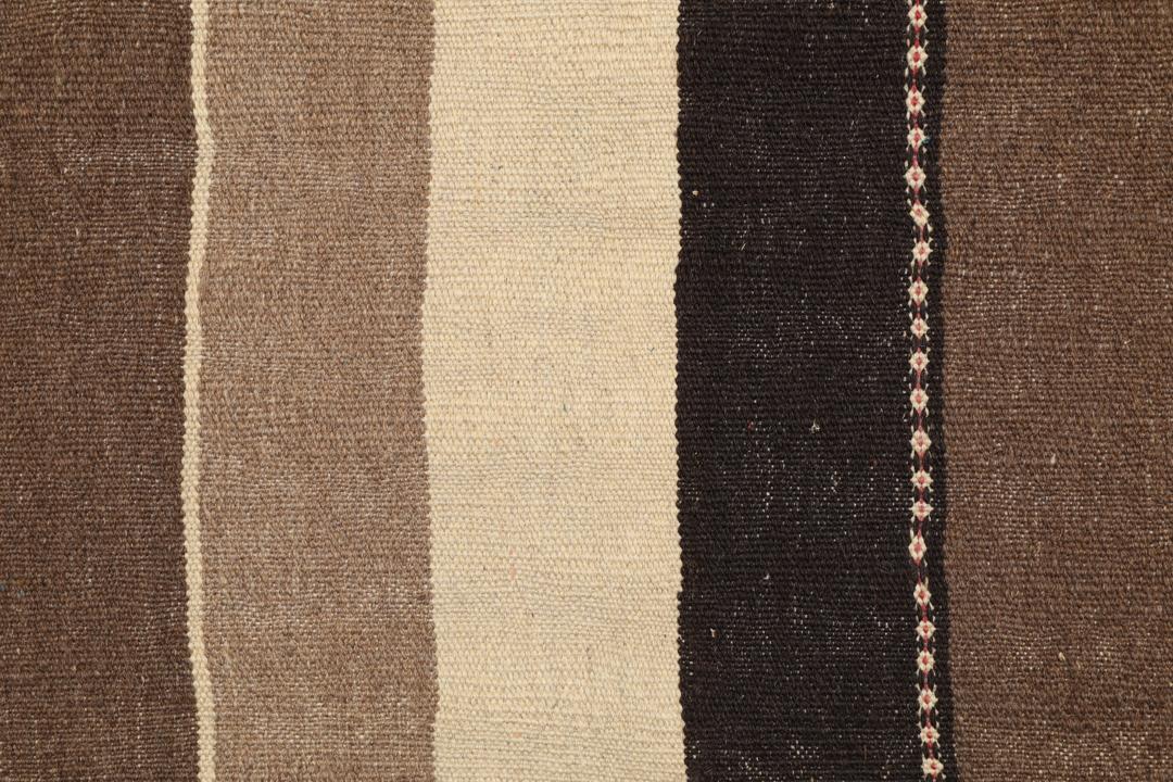 Håndvævet Kelim tæppe fra Mellemøsten i brune og beige striber