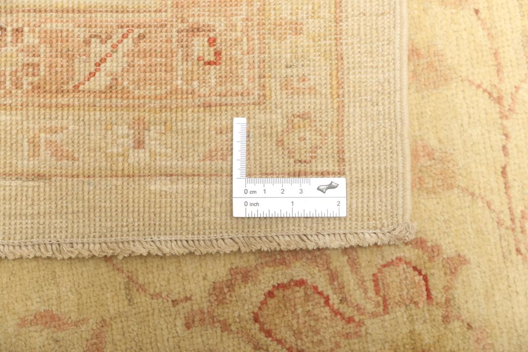 Hand-knotted Ziegler Fine runner with floral patterns in beige and red from Pakistan