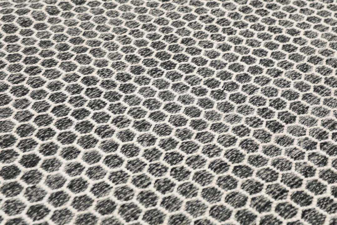 Kelim Honey Comb - Black / Grey - 160 x 230 cm