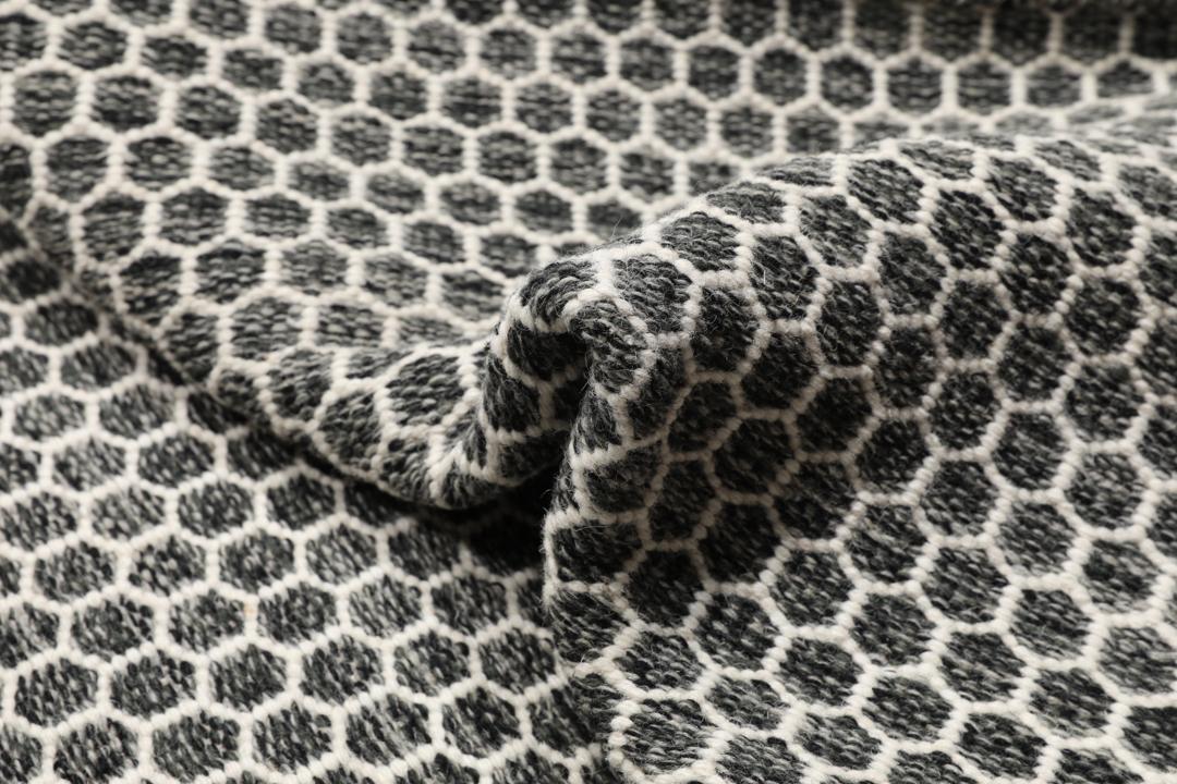 Kelim Honey Comb - Black / Grey - 160 x 230 cm