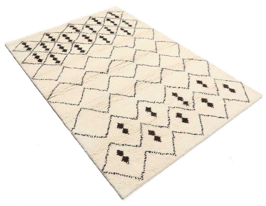 Berber Indo - Blanc écru / Marron - 140 x 200 cm