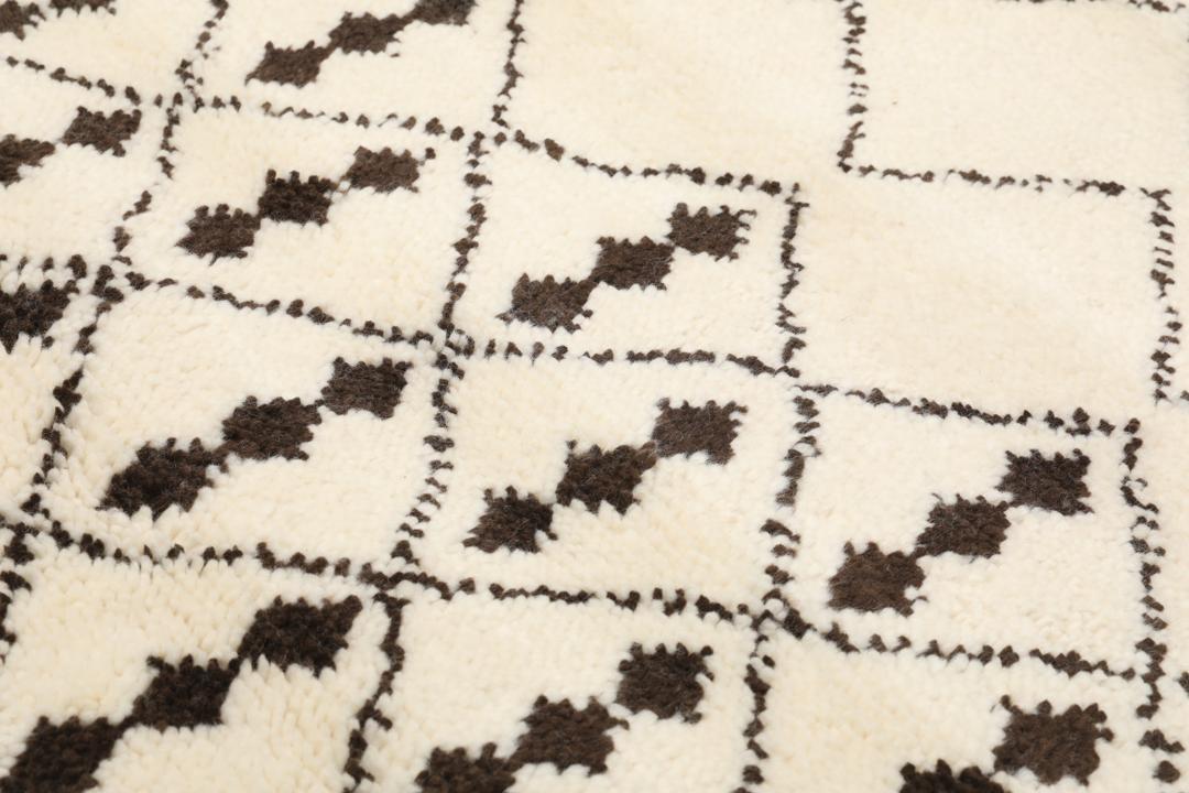 Berber Indo - Blanc écru / Marron - 140 x 200 cm