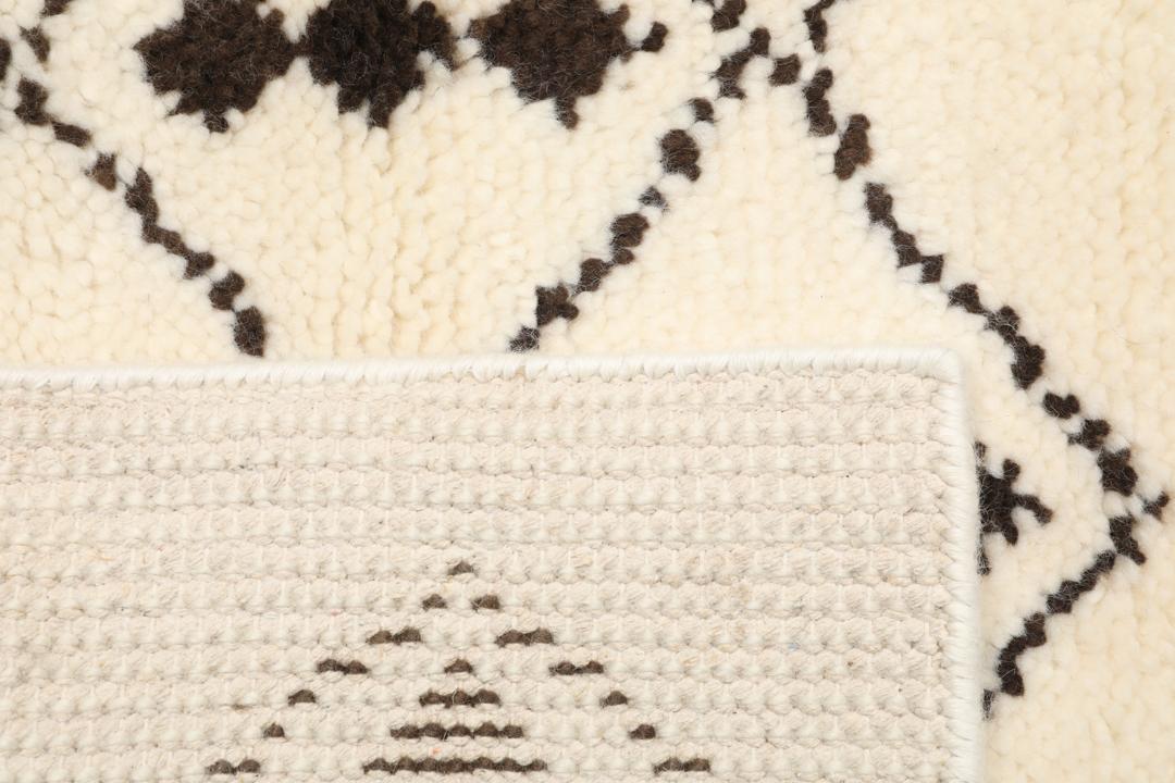 Berber Indo - Blanc écru / Marron - 140 x 200 cm