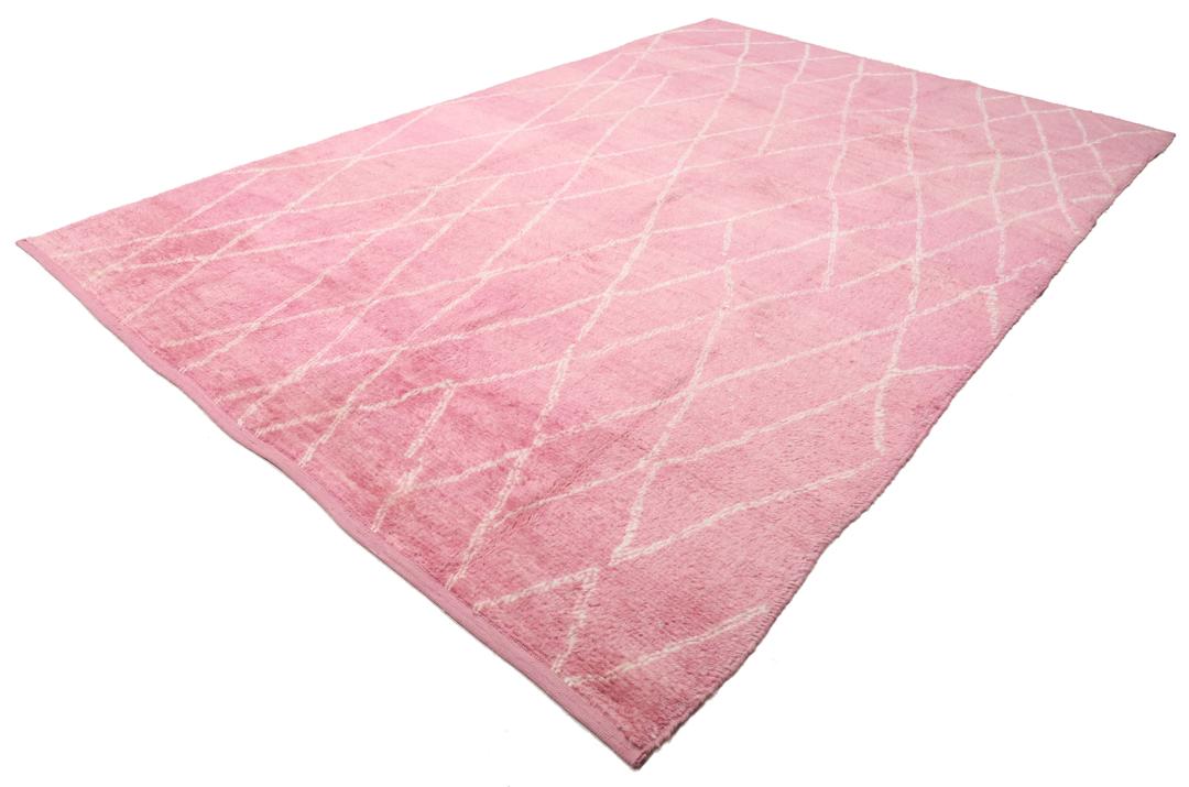 Handknotted Berber Shaggy - Lichtroze / Rood - 273 x 415 cm