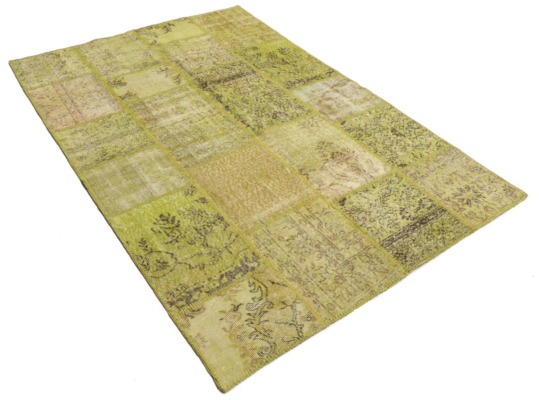 Turecki dywan Patchwork w kolorze jasnozielonym