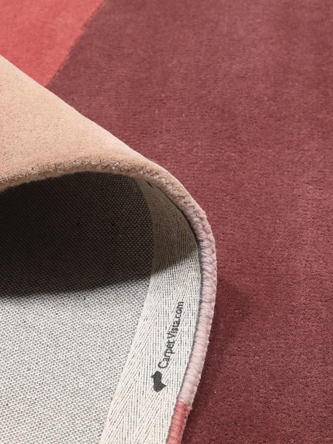 Red Fleece Rug Feeling Handtufted - Burgundy Red 200 x 300 cm Wool Rug - Rugvista