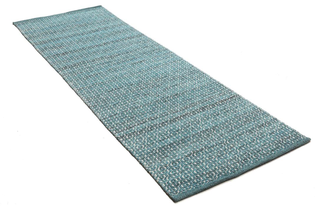 Alva - Turquoise / White - 80 x 250 cm
