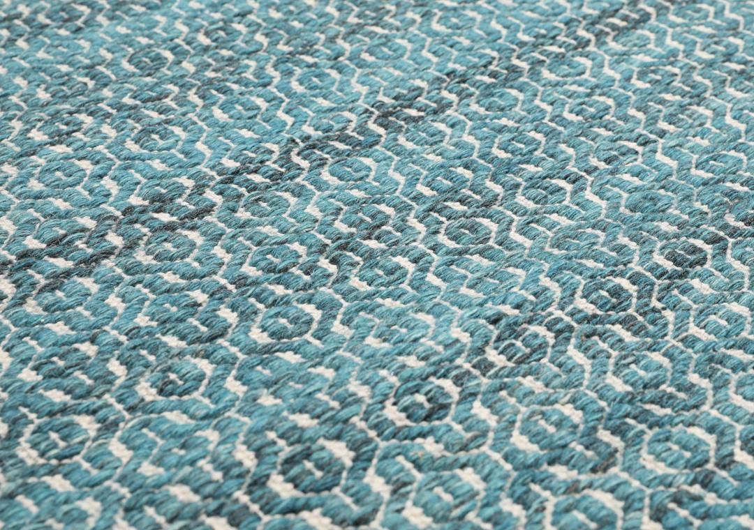 Alva - Turquoise / White - 80 x 250 cm
