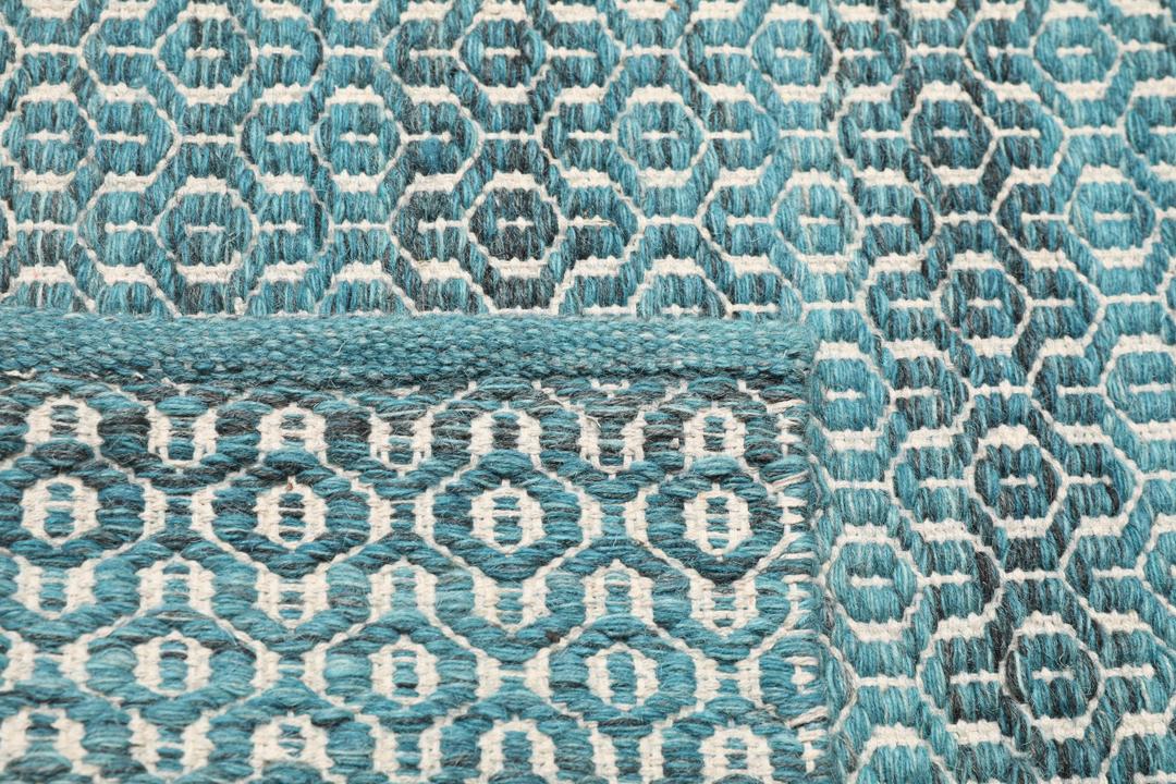 Alva - Turquoise / White - 80 x 250 cm
