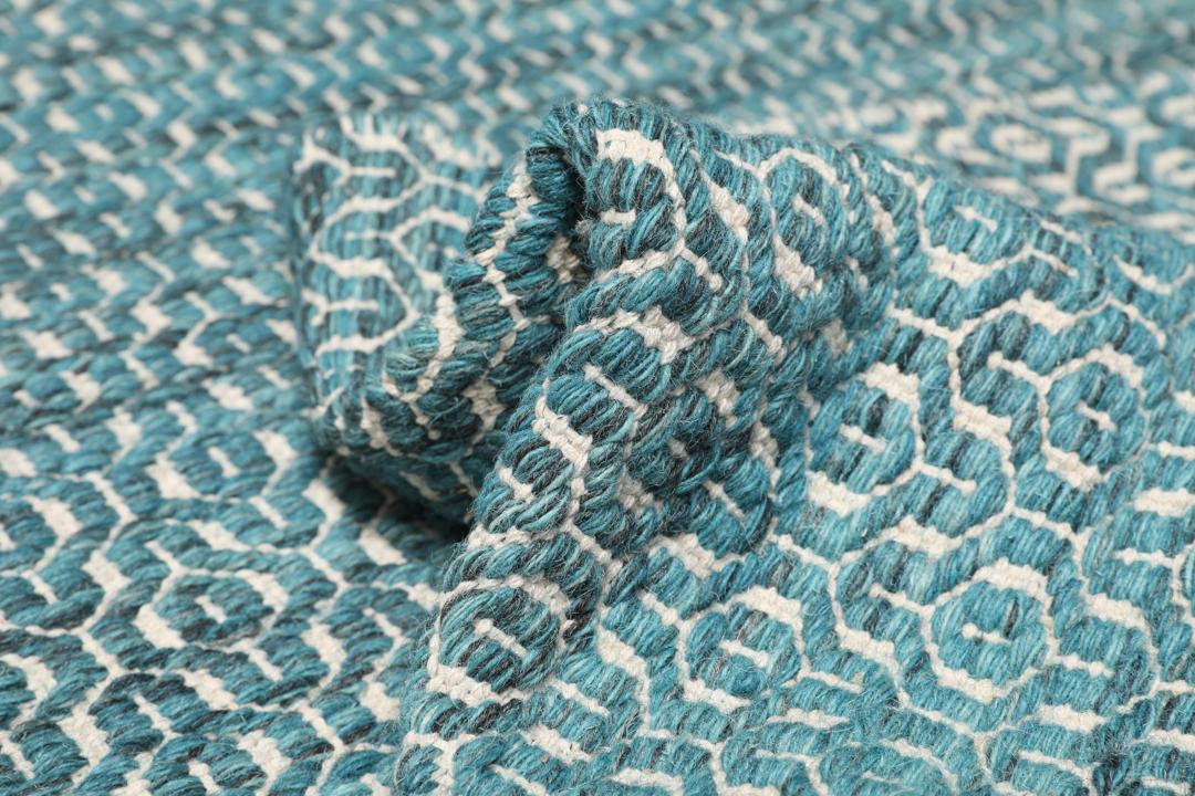 Alva - Turquoise / White - 80 x 250 cm