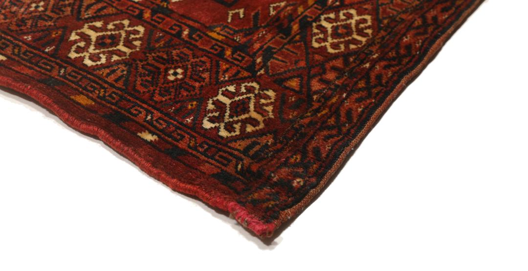 Ręcznie wiązany afgański dywan Khal Mohammadi w ciemnoczerwonych odcieniach