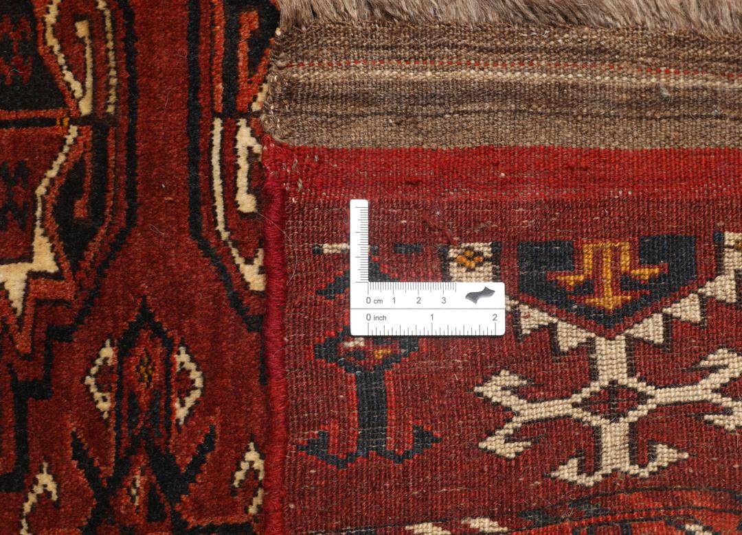 Ręcznie wiązany afgański dywan Khal Mohammadi w ciemnoczerwonych odcieniach
