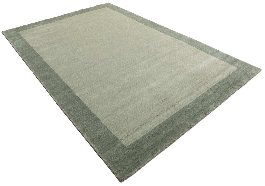 Handloom Frame Grey Green Rug - Rugvista
