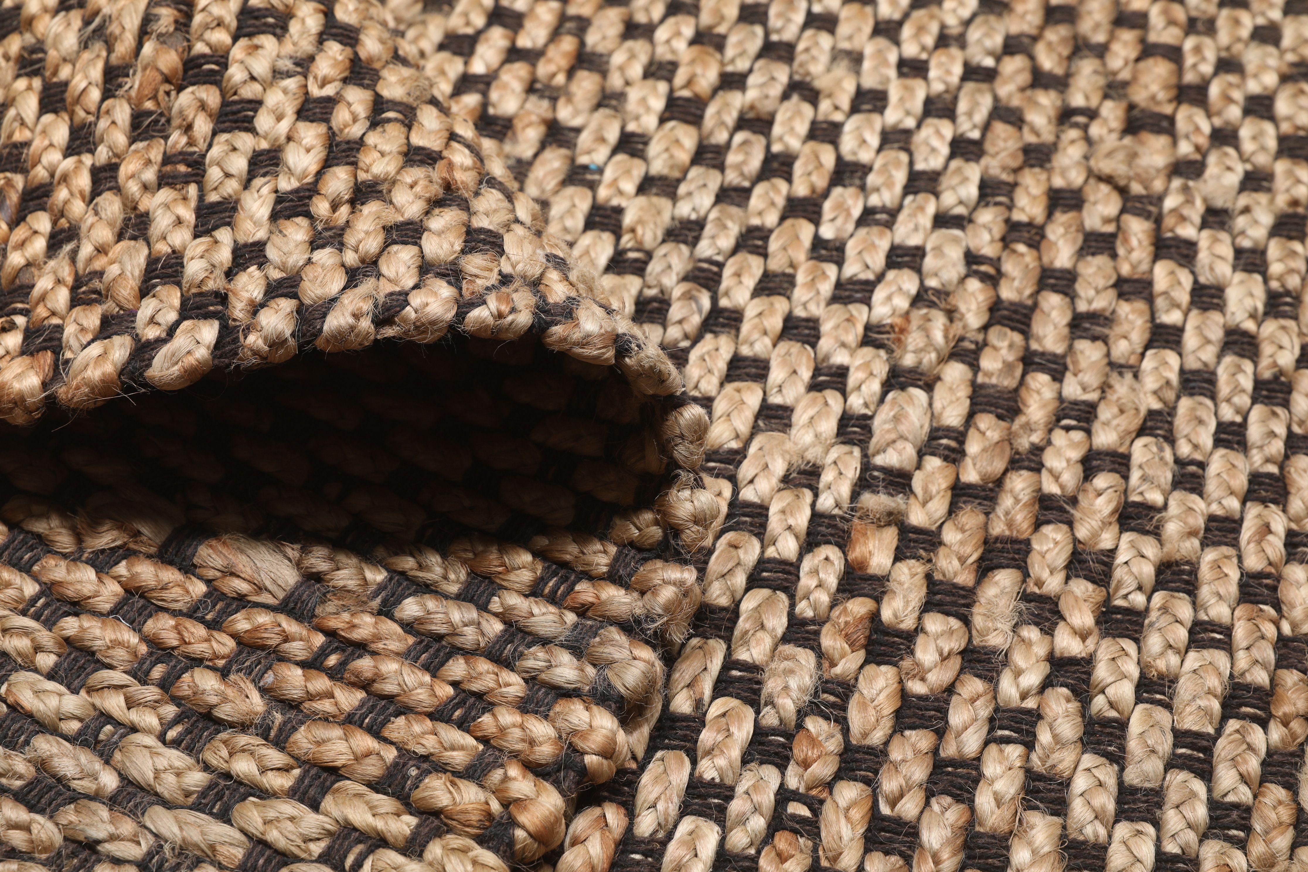 Siri Jute Beige / Black 300 x 400 cm Jute Rug Rugvista