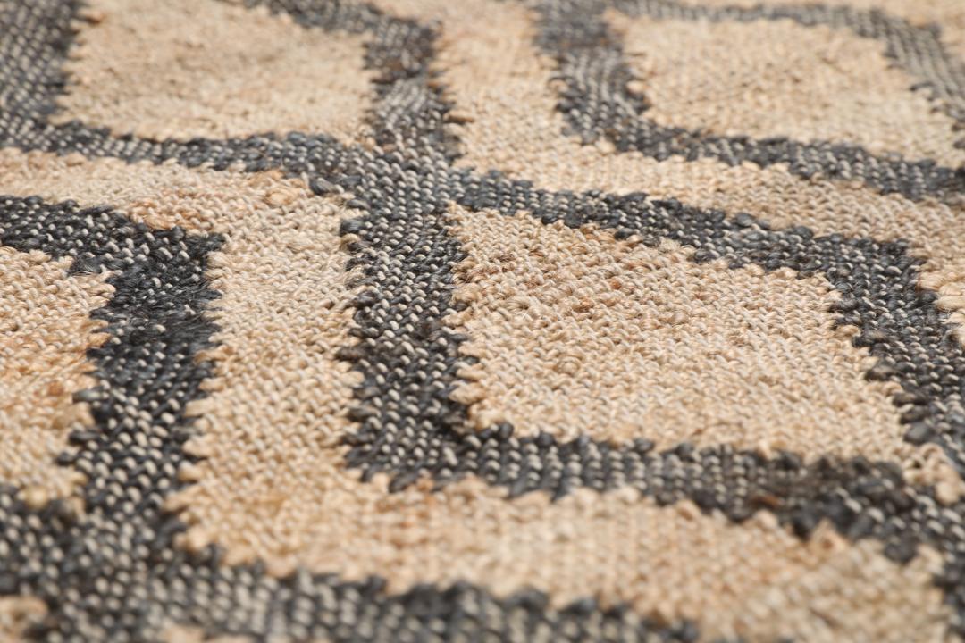 Tekla jute - Beige / Houtskoolgrijs - 200 x 300 cm