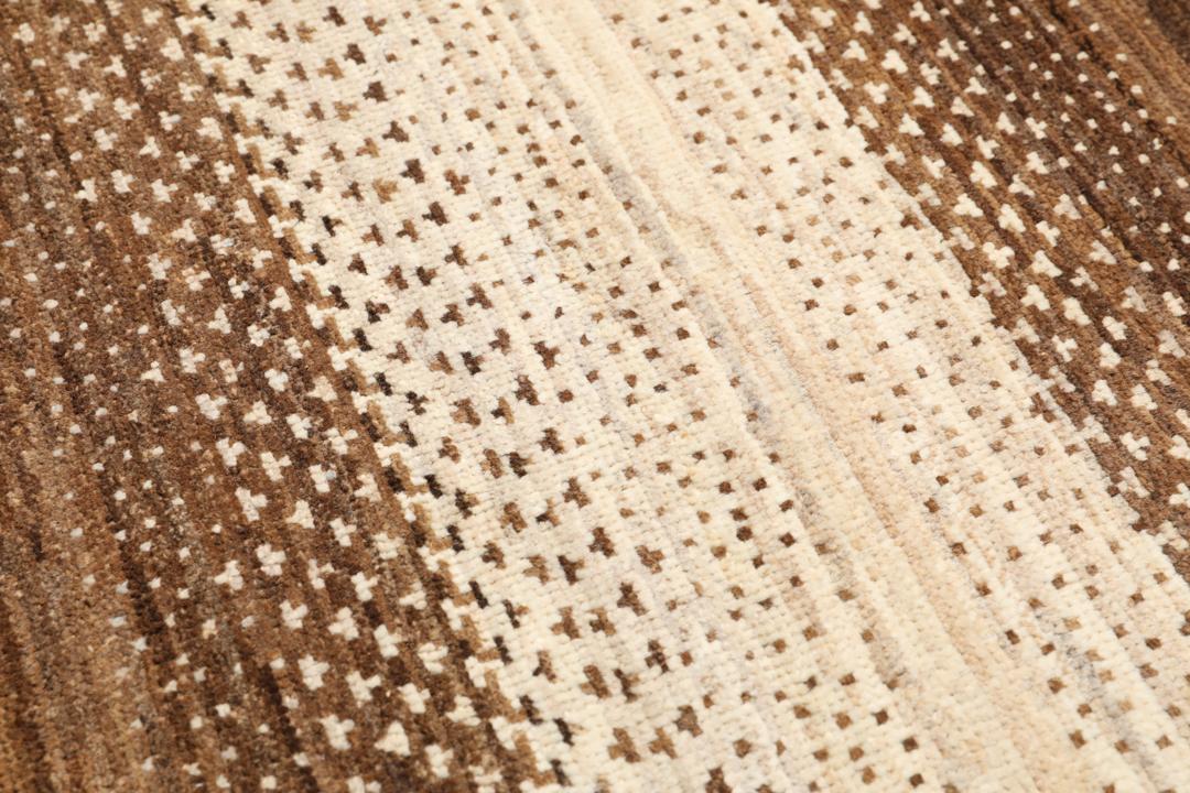 Hand-knotted Ziegler Modern rug from Pakistan in brown and beige tones