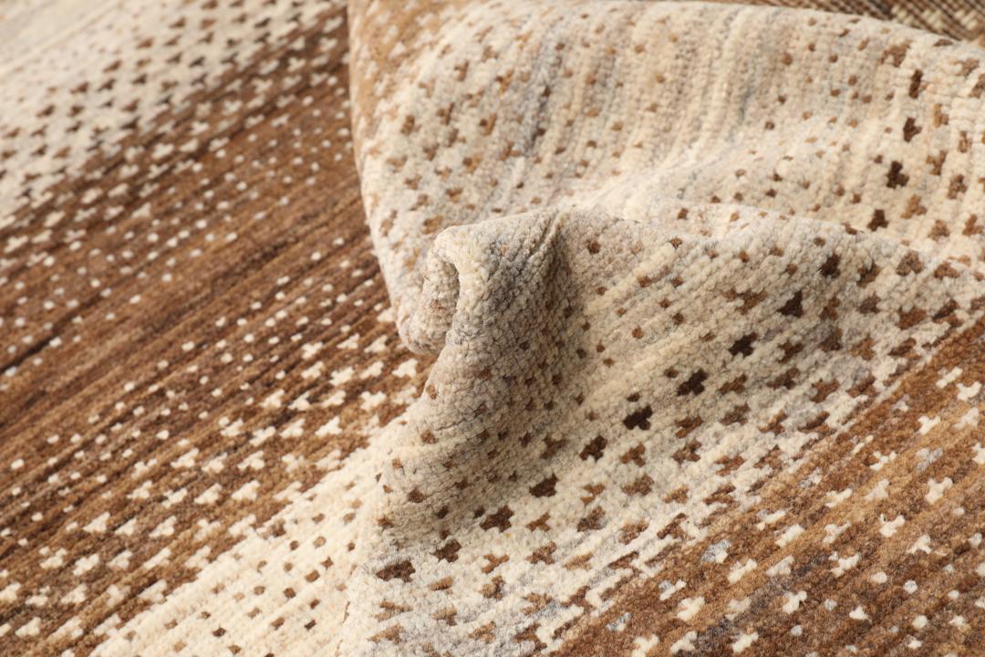 Hand-knotted Ziegler Modern rug from Pakistan in brown and beige tones