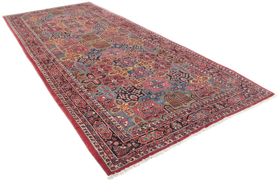 Handgeknoopte Sarough loper uit het Midden-Oosten in multicolor