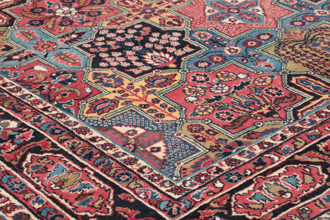 Handgeknoopte Sarough loper uit het Midden-Oosten in multicolor