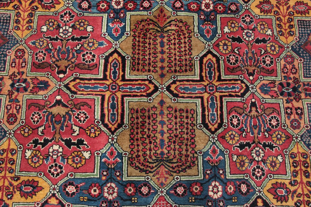 Handgeknoopte Sarough loper uit het Midden-Oosten in multicolor