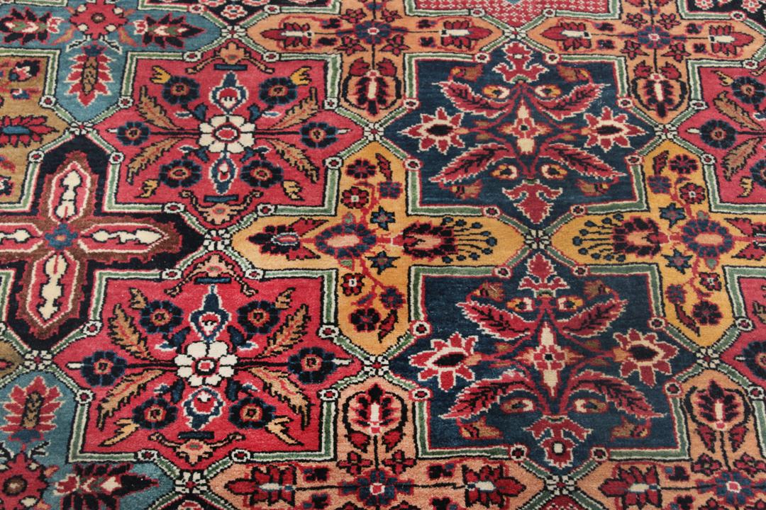 Handgeknoopte Sarough loper uit het Midden-Oosten in multicolor