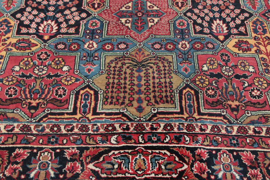 Handgeknoopte Sarough loper uit het Midden-Oosten in multicolor