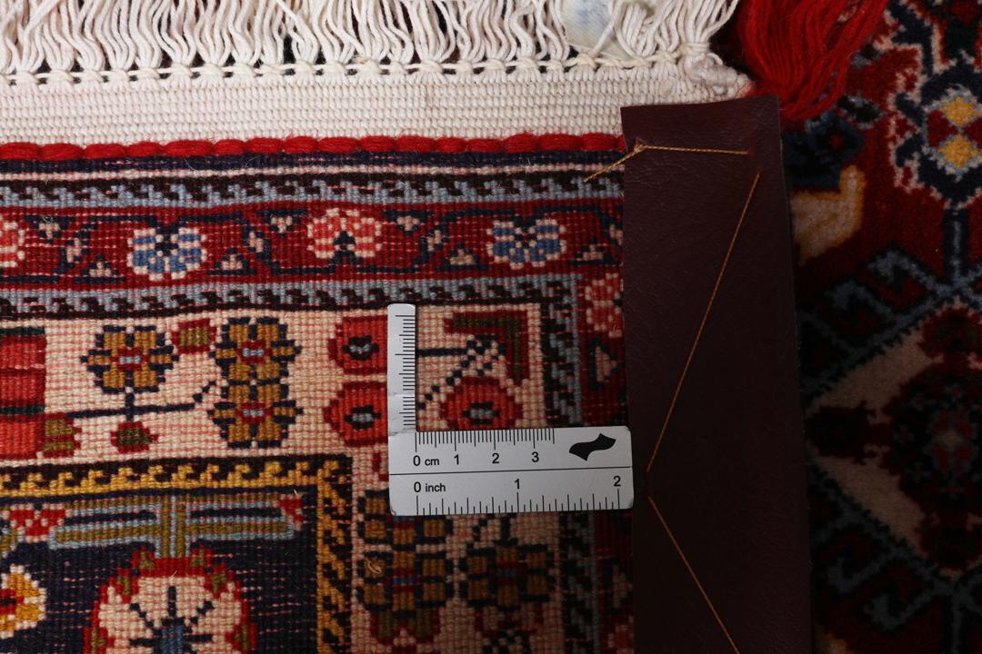 Tapis Gabbeh Kashkooli noué à la main originaire du Moyen-Orient dans des tons de rouge et bleu