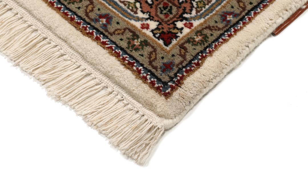 Handgeknoopt Tabriz-tapijt uit India in bruintinten met een ingewikkeld medaillonpatroon
