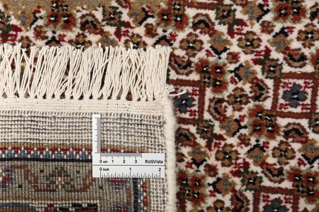 Handgeknoopt Tabriz-tapijt uit India in bruintinten met een ingewikkeld medaillonpatroon