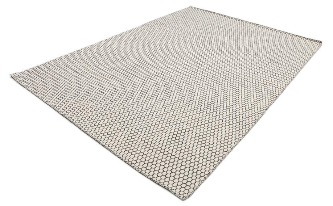 Kelim Honey Comb - Cremă albă / Negru - 210 x 290 cm