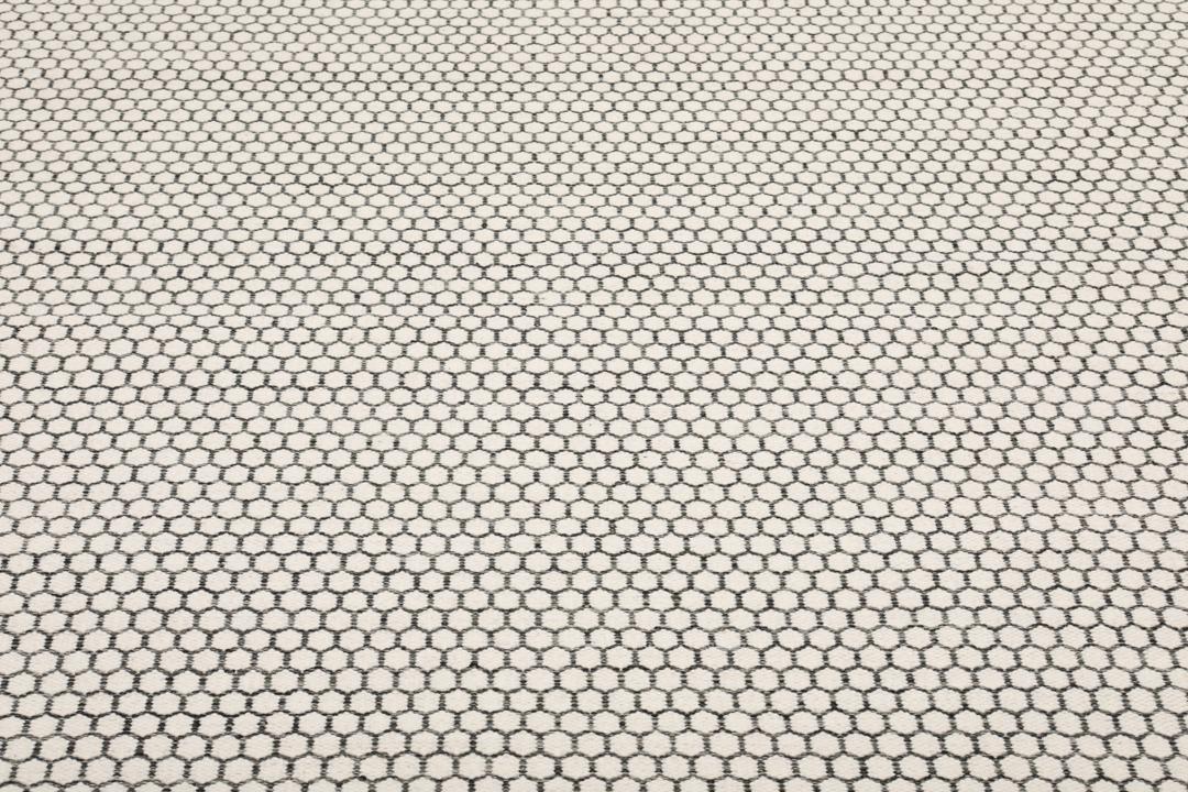 Kelim Honey Comb - Cremă albă / Negru - 210 x 290 cm