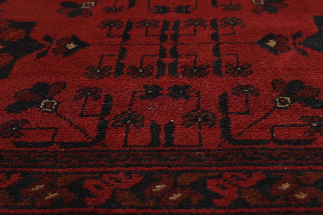 Afghan Khal Mohammadi - Zwart / Donkerrood - 199 x 292 cm