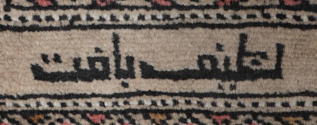 Hand-knotted Pakistan Bokhara 2ply rug in red with medallion motifs