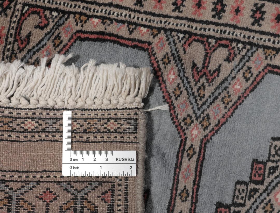 Handgeknoopt Pakistan Bokhara 2ply tapijt in blauwe en beige tinten
